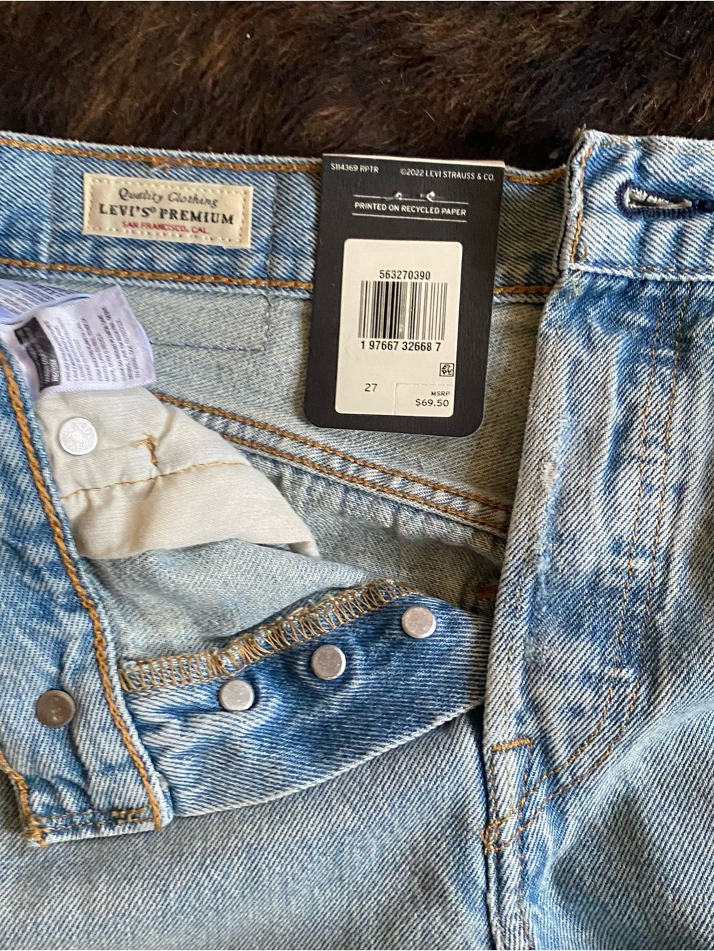 Levi's 501 Original Fit High Rise Women's Denim Shorts Vague Finish Size 27 - Picture 3 of 6